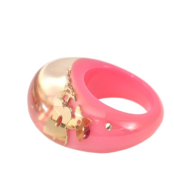 Louis Vuitton Pink, Clear & Gold Berg Uncle John Resin Inclusion Ring  US Size 7 - Picture 8 of 9